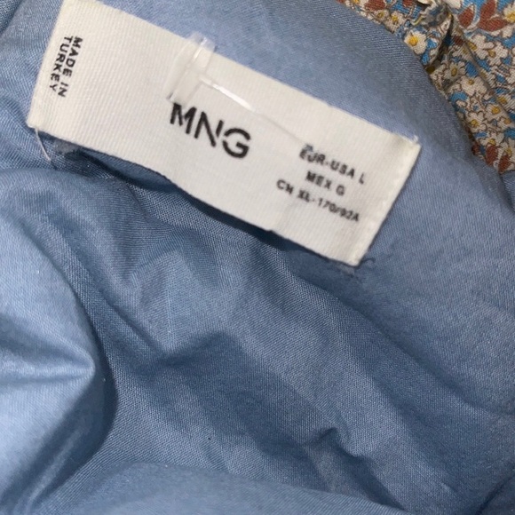 Mango quilted ditsy floral print jacket in light blue NWOT - Picture 11 of 16